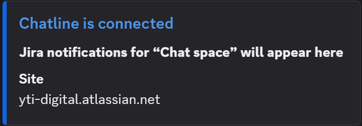 The Chatline is connected test message in Discord